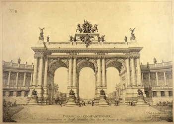 Der Triumphbogen des Palais du Cinquantenaire, Brüssel, 1906